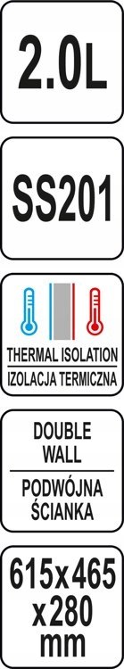 Termos stołowy do kawy i herbaty stal nierdzewna 2 l Yato YG-07014