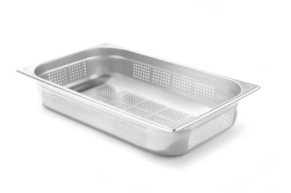Pojemnik GN 1/1 h-100 mm perforowany ze stali nierdzewnej Hendi 807132